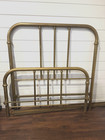 Vintage Brass Full Size  Bed Headboard Footboard Set Spindle Metal Frame 53 