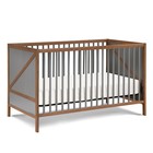 3-in-1 Convertible Crib In Walnut Brown  Converts To Toddler Bed   Daybed