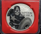 2019 Tuvalu Marvel Captain America Silver Dollar Ngc Ms70   First Releases