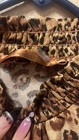 Leopard Print Smocked Mock Neck Blouse Long Sleeve Women   s S