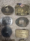 Vintage antique Military Belt Buckles-lot Of 13   Marines  Usa  Law Enforcement