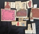 Huge Rubber Stamp Mixed Lot Stamping Stamper Bears Girls Phrases Garden Flowers 