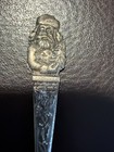 Antique Small Santa Claus Merry Christmas Sterling Silver Spoon 3 5 