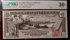 1896  1 Silver Certificate Fr 225 Pmg 30 Epq    educational Note    Bruce Roberts