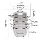 Stainless Steel 5 Tier Pot Steaming Food Steamer Cooking Cooker Cookware Large