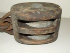 Antique Boat Ship Maritime Double Block   Tackle Pulley Boston   Lockport Block