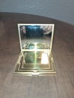 Unused Nos Vintage Gold Tone Mirror Powder Compact Puff  Makeup Jb