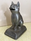 Vintage Cast Metal Advertising Feed The Kitty Dime Coin Bank Promotional Display