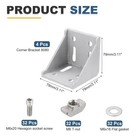 4 Set Aluminum Extrusion Profile Connector Set 8080 Series Corner Bracket