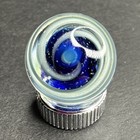 Contemporary Handmade Art Glass Marble  73  Blue Core   Swirl Accents  Uv Glow 