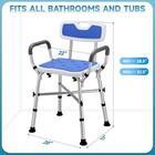 New Shower Chair Inside Shower 600lb Heavy Duty Adjustable Arms Back Seat Adults