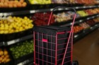 Folding Grocery Basket Cart Liner Shopping Wheel Large Utility Laundry18 x15 x24