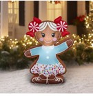 Christmas Airblown Inflatables Yard Decoration Gingerbread Girl  4 Ft