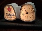 Vintage - Natural Light Beer Advertising Register Light clock Works       
