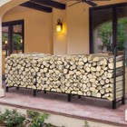 8ft 12ft Firewood Rack Holder Heavy Duty Fire Log Wood Stacker Taller Side Bars