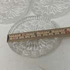 Set Of 3 Vintage Clear Pressed Glass Coasters Starburst Thumbprint Design 4in