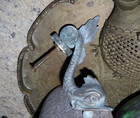 Antique Solid Brass Door Knocker Koi Fish Dolphin Architectural Old Vintage