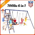 Playground Swing Set Metal Outdoor Kids Children Backyard Swingset Seat 550lbs    