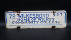 1972 Wilkesboro North Carolina License Plate Town Topper Tag - Wilkes College