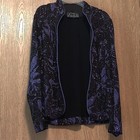 Vintage Retro 80s Womens Glittery All Over Print Jacket Purple Size Medium E404