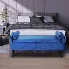 Modern Storage Bench Ottoman Velvet Upholstered Storage Seat In Entryway Bedroom