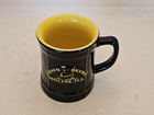 John Deere Logo Ceramic Mug Stein Encore Black Yellow 4 Legged Deer Used