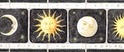   Black   Gold Stars   Sun   Moon   In Frames 6 7 8   Wallpaper Border Wall