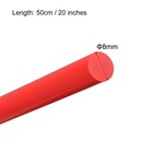 3 X Plastic Round Rod 8mm Dia 50cm Red Engineering Plastic Round Bar