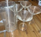 Martini Glass And Pitcher Set Barware Cocktail Glasses 5pc