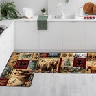 Farmhouse Kitchen Rugs Sets Of 2  Rustic Forest Deer Kitchen Mats  Bear