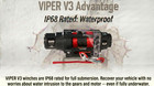 Viper V3 Military Grade 6000lb Atv utv Wireless Winch - 55  Red Synthetic Rope