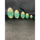 Vintage Wooden Bunny Nesting Dolls 5 Piece Set Easter Rabbit Matryoshka Folk Art