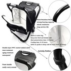 Folding Stool Insulated Cooler Bag Backpack Chair Beach Fishing Camping Hiking