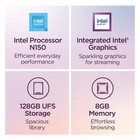 Lenovo Ideapad Slim 3 15 6  Fhd 4-core Intel N150 8gb 128gb Ufs Webcam Wifi W11