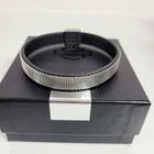 Harley-davidson Men s 9 In  Bar   Shield Metal Mesh   Leather Cuff Bracelet 9in