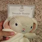 Modern Baby Snuggle Blankie Bunny Security Blanket 18x18 Cream pink Soft