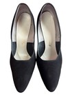 Sz 7 B Vtg 50s 60s Spike High Heels Shoes Black Velvet Suede O connor   Goldberg