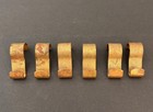 6 Old Picture Molding Rail Hooks Painting Hangers Brass Antique Vintage
