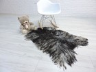 Real Icelandic Large Sheepskin Area Rug Rare Mongolian Grey Black Fur 163 1