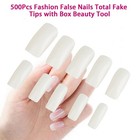 500pcs Fashion Manicure Full Cover Natural False Nails Fake Tips Assorted  0- 9
