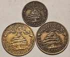 Lebanon  2 Piastres 1925  Vf  5 Piastres 1925 Xf  5 Piastres 1933 Vf  Ship