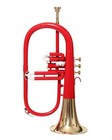 Weekend Sale Red   Gold 3 Valve Bb Indian Flugel Horn Free Hard Case mouthpiece