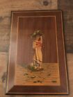 Set Of 2 Vtg Folk Art Couple Dancing Wall Hanging Wood Plaques 10 5 X 7    Granny