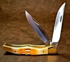 5  Copperhead Large 2 Blade Bone Hunter Edc Folding Pocket Knife W lh Sheath