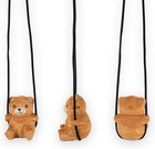 Handmade Wooden Swinging Brown Bear Car Hanging Ornament - Cute Hand Carved Pain