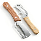 2 Pcs 3-in-1 Multifunctional Vegetable Peeler With Wooden Handle julienne Slicer