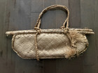 Large Vintage Hand Woven Baby Carrying Basket Tonga Samoa Micronesia Lauhala