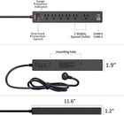 6ft Power Strip Surge Protector - Yintar Extension Cord With 6 Ac Outlets And 3