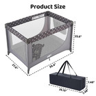 Pack And Play Portable Crib Baby Playpen Foldable Playard For Infant Toddler Wit