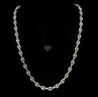 Italian 925 Sterling Silver Puffed Mariner Link Chain Stacking Necklace